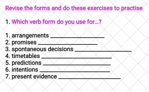 Which verb form do you use for?​