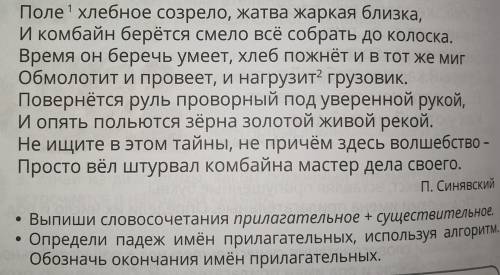 Выпиши словосочетания прилагательное+существительное. Определи падеж имён прилагательных используя а