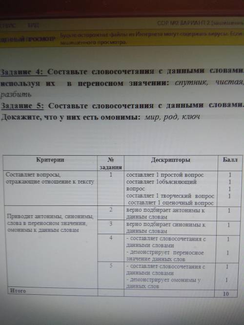 задание нужно составить по два словосочетания так что бы было понятно есть ли омоним у этого слова