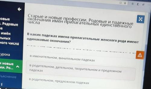 В каких падежах Имена прилагательные женского рода имеютодинаковые окончания?​