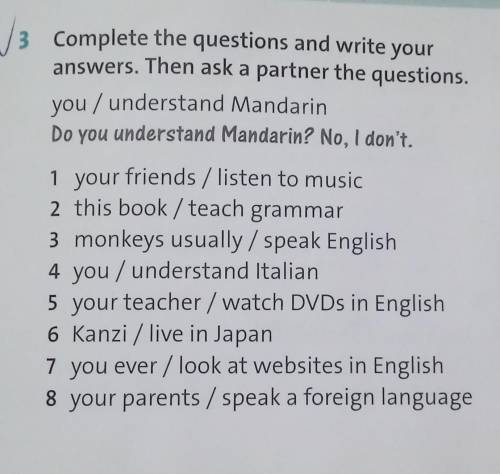 2 Complete the table with the words in the box. 6Then check your answers in exercise 1.don't do does