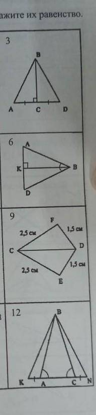 Найдите пары равных треугольников и докажите их равенство.​