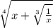 \sqrt[4]{x+\sqrt[3]{\frac{1}{x} } }