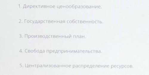 Все приведенные ниже характеристики, за исключением одной, относятся к понятию «командная экономика»