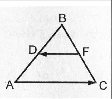 DF - средняя линия треугольника ABC. Число t, для которого (вектор) AC=t (вектор) FD.