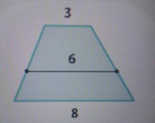 Основание трапеции равны 3 и 8. Отрезок с концами на её боковых сторонах параллелен основаниями и им