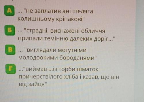 Установити відповідність цитат-характеристик образіа​