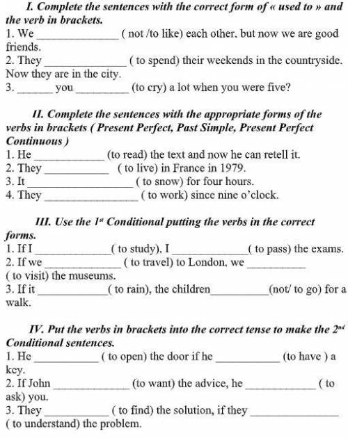 Complete the sentences with the correct form of « used to » and the verb in brackets.