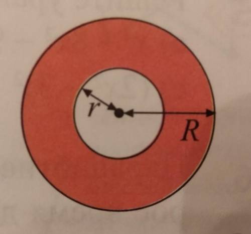 Радиус большого круга R , радиус маленького круга r. Зная , что 2R=3r и площадь закрашенной части ра
