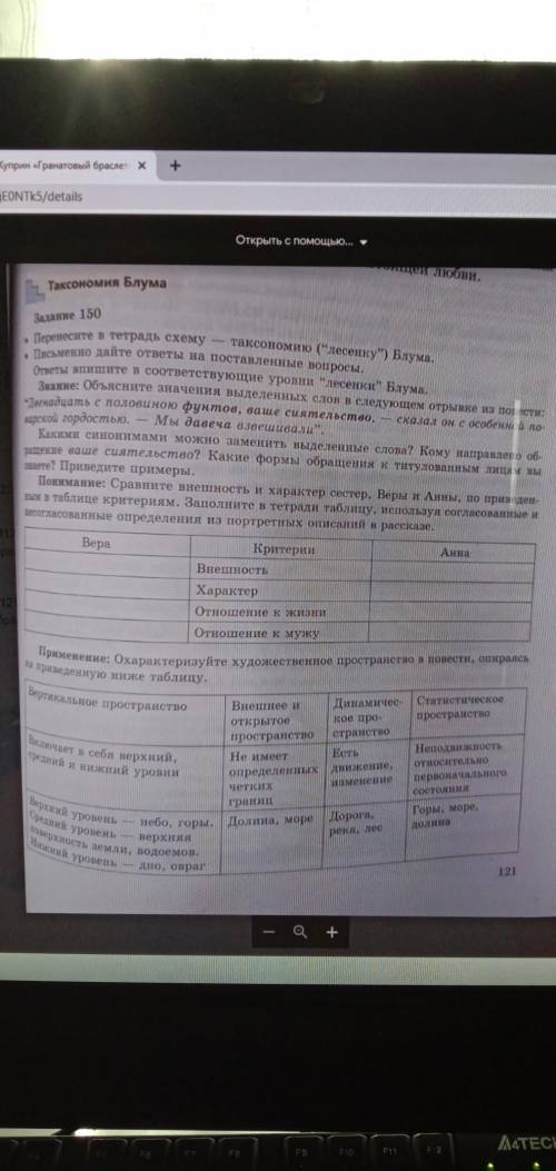 Объясните значение выделенных слов с лесенкой блумом, знание, приминиение, понимание