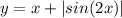 y = x + |sin (2x)|