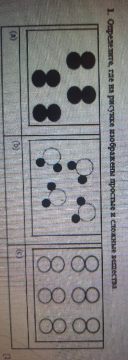 1. Опредете где на рисунке изображеры простые и сложные веществ​