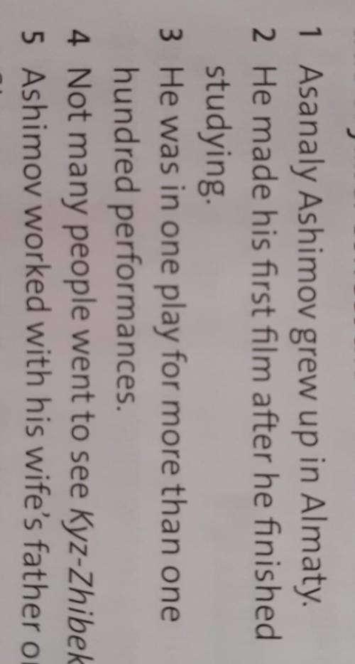 Read and listen to the text and write true or false correct the false sentences ​