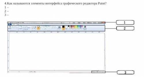 4.Как называются элементы интерфейса графического редактора Paint?​