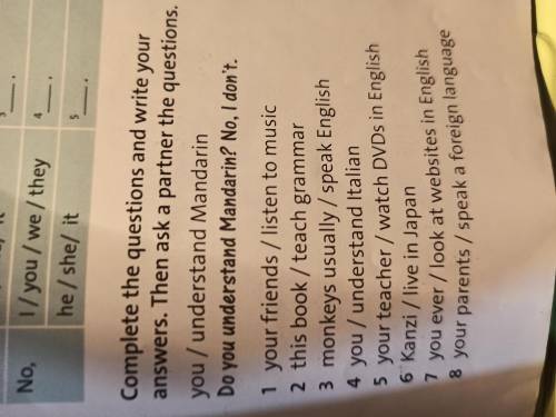 Complete the questions and write your answers. Then ask a partner the questions.