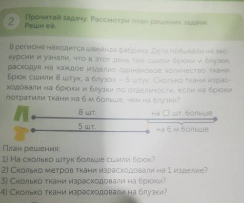 Прочитай задачю расмотри план решения задачи (с условием и сделайте На листочке сфоткайте листок с з