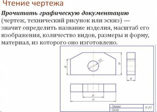 Прочитайте(опишите, поясните)предложенный чертёж.