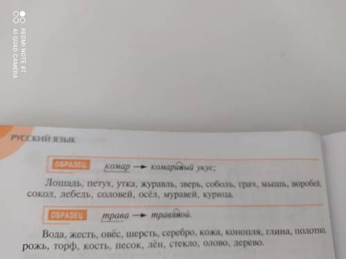 Запишите однокоренные прилагательные, образованные от данных существительных по образцу. Обозначьте