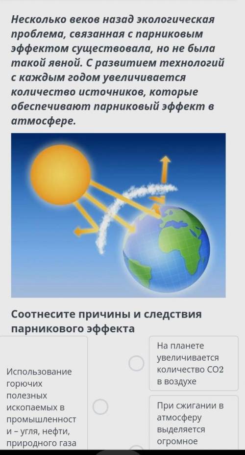 Несколько веков назад экологическая проблема, связанная с парниковымэффектом существовала, но не был