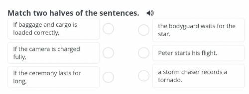 Match two halves of The sentences if baggage and cargo​