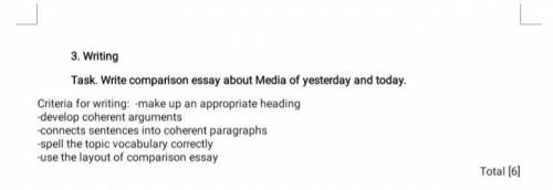 Write comprasion essay about Media of yesterday and today