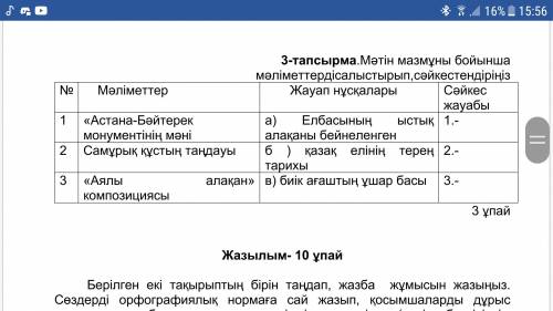 даю все былы соч кто ответит правильно все балы заберет а кто нет в чсМәтiн мaзмұны бoйыншa мәлiмeтт