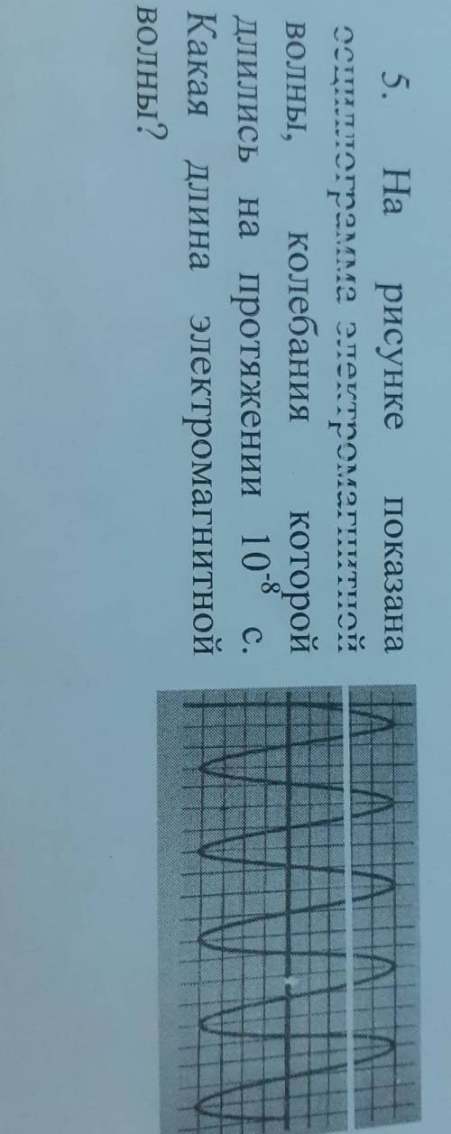 5. На рисунке показан осциллограмма электромагнитной ВОЛНЫ. колебания которойдлились на протяжении