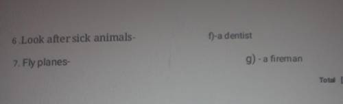 WRITING Total (S)2. Match the situations in the left column with the name of the job or professions