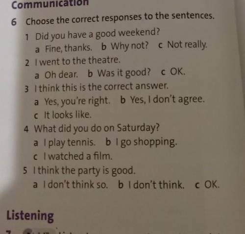 Choose the correct responses to the sentences Help me please​