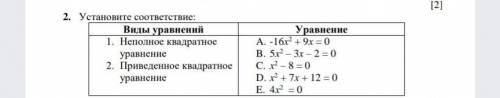 Нужно установить соответствие : ​