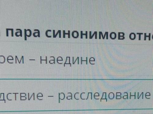 Какая пара синонимов относится к однокорневым? Вдвоем – Наединеследствие - расследованиемокрый – вла