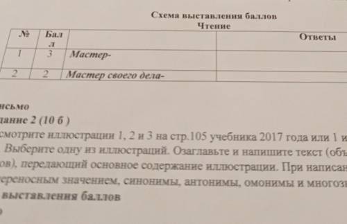 Схема выставления ЧтениеБал3Мастер-22Мастер своего дела-