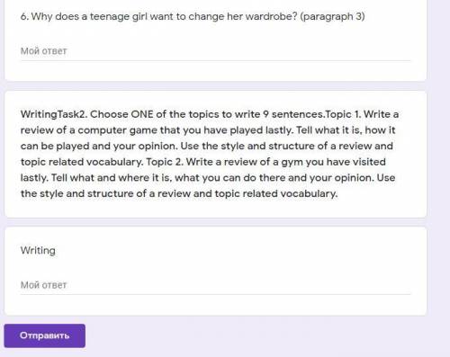 WritingTask2. Choose ONE of the topics to write 9 sentences.Topic 1. Write a review of a computer ga