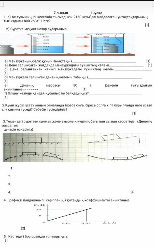 Физика тжб 7 сынып 2 токсан