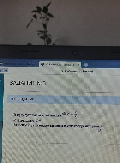 3 sin a = -В прямоугольном тругольнике5.а) Вычислите tgа.b) Используя значение тангенса а угла изобр