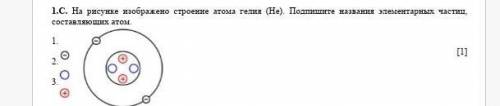 1 С. На рисунке изображено строение атома гелия ( Не).​