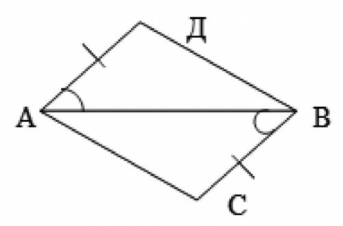 1.На рисунке АД=СВ, ∠ДАВ= ∠СВА. Докажите, что ∆ АДВ= ∆АСД.