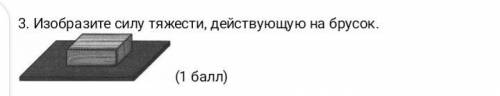 3. Изобразите силу тяжести, действующую на брусок.