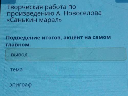 Подведение итогов, акцент на самом главном. вывод тема эпиграф​