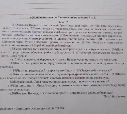 какой факт по мнению автора текста свидетельствует о том Что Саша поражён мыслями младшего брата. За