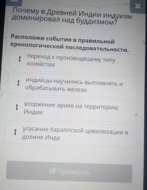 Расположи события в правильной хронологической последовательности ​