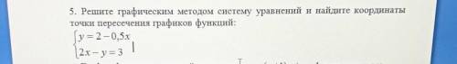 решите графическим методом систему уравнений и найдите координаты точки пересечения графиков функций