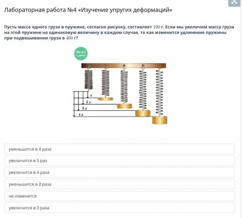 Пусть масса одного груза в пружине, согласно рисунку составляет 100г