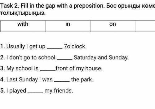 Fill in the gap withba preposition​