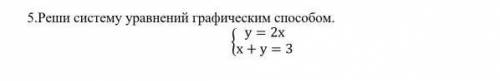 Реши систему уравнений графическим y=2xx+y=3 ​