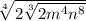 \sqrt[4]{2\sqrt[3]{2m^4n^8} }