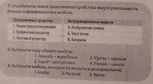 Oпределите, какие программные средства могут реаливовать данные информационные модели.​