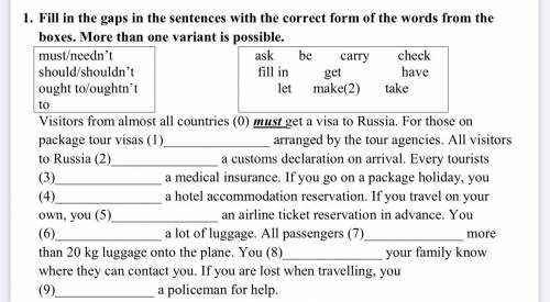 Fill in the gaps in the sentences with the correct form of the words from the boxes more than one va