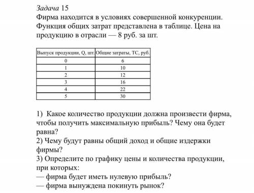 Нужна в решении задач по экономике. Задача 1 Фирма находится в условиях совершенной конкуренции. Фун