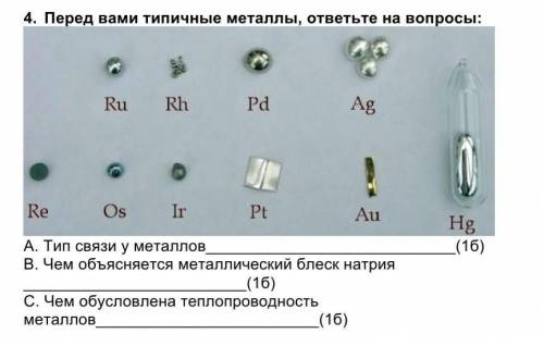 Перед вами типичные металлы,ответьте на вопросы ​